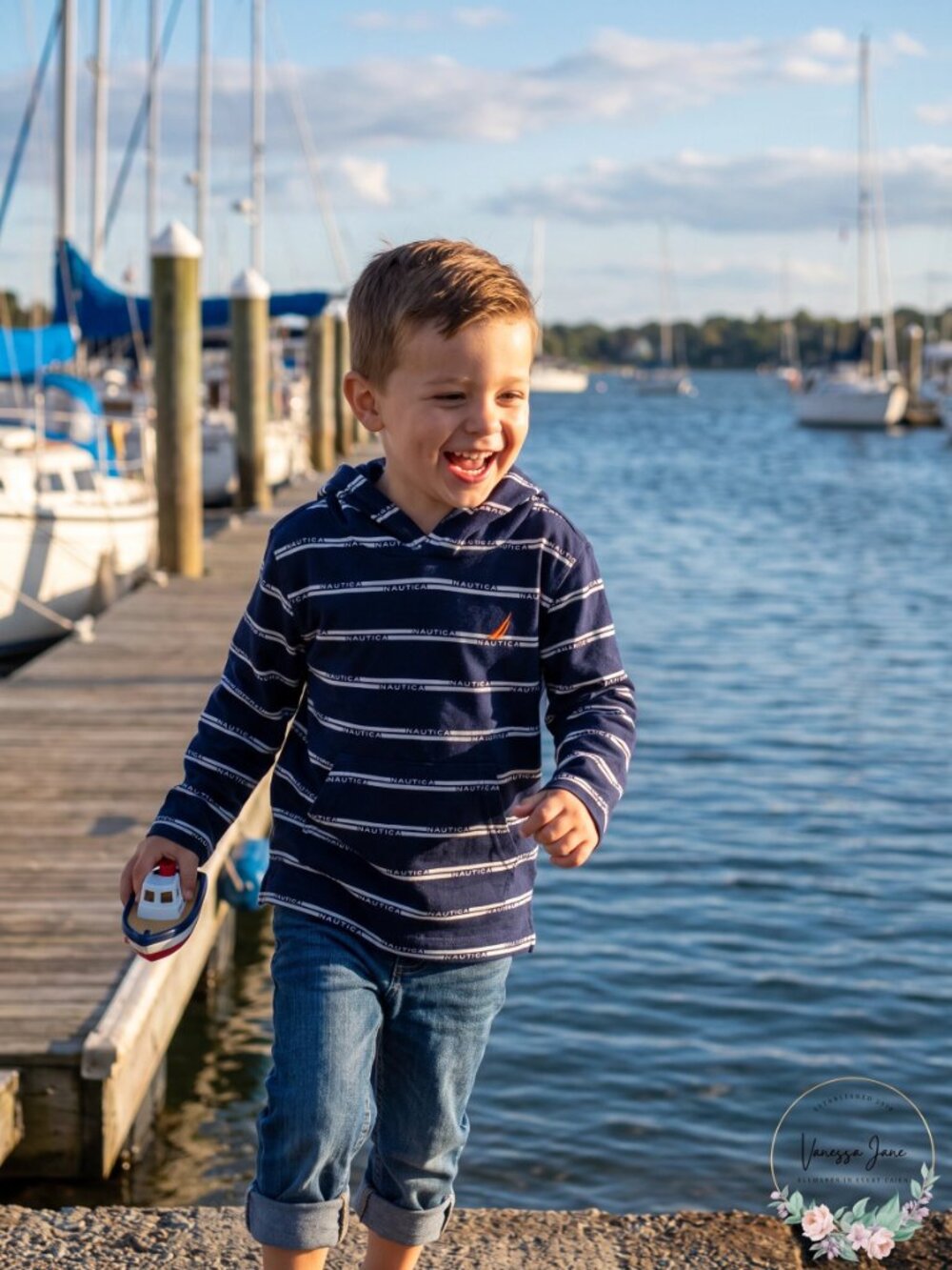 Nautica Toddler Boys Hooded Logo-Stripe Size 3T